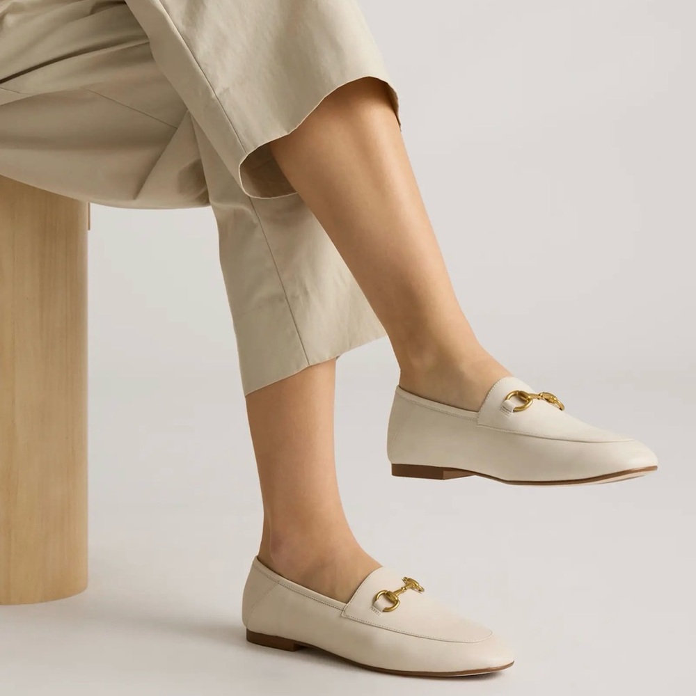 Quince Women’s Cream Leather Loafers size 7